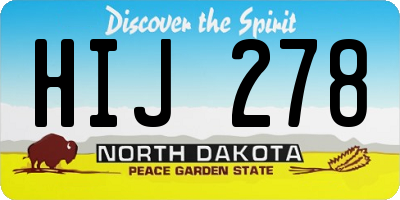 ND license plate HIJ278