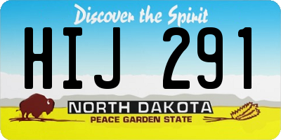 ND license plate HIJ291