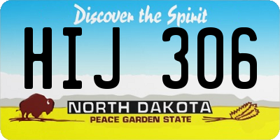 ND license plate HIJ306