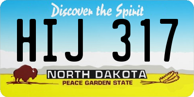 ND license plate HIJ317