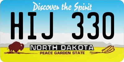 ND license plate HIJ330