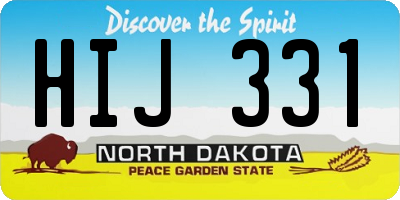 ND license plate HIJ331