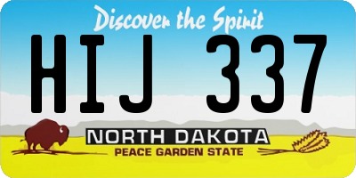 ND license plate HIJ337