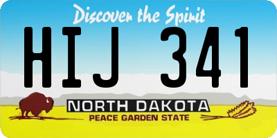 ND license plate HIJ341