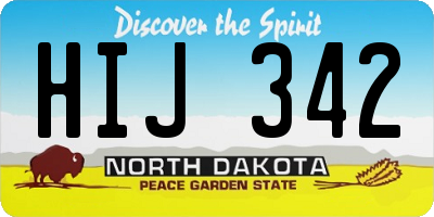 ND license plate HIJ342