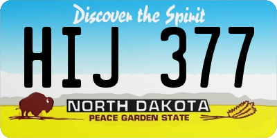 ND license plate HIJ377