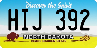 ND license plate HIJ392