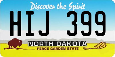 ND license plate HIJ399