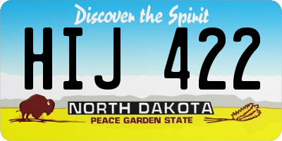 ND license plate HIJ422
