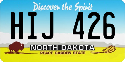 ND license plate HIJ426