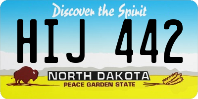 ND license plate HIJ442