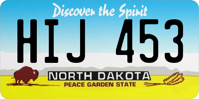 ND license plate HIJ453