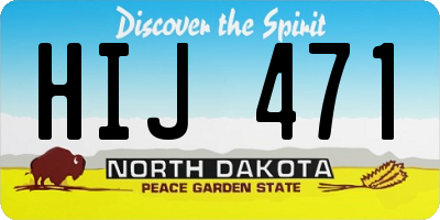 ND license plate HIJ471