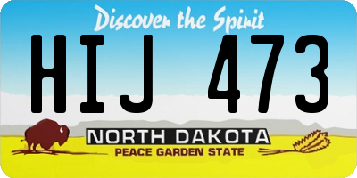 ND license plate HIJ473