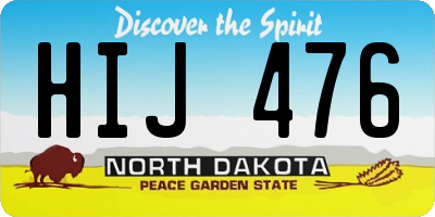 ND license plate HIJ476