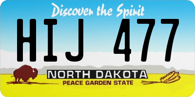 ND license plate HIJ477