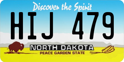 ND license plate HIJ479