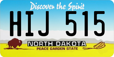 ND license plate HIJ515