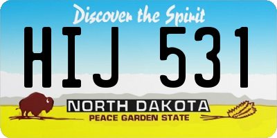 ND license plate HIJ531