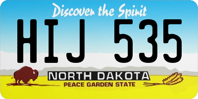 ND license plate HIJ535