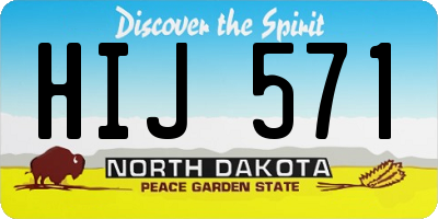 ND license plate HIJ571