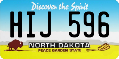ND license plate HIJ596