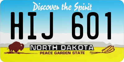 ND license plate HIJ601