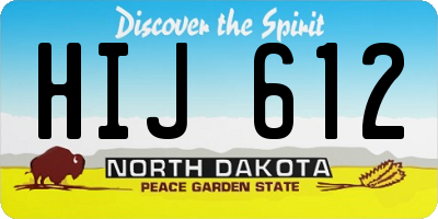 ND license plate HIJ612