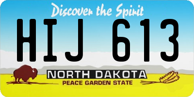 ND license plate HIJ613