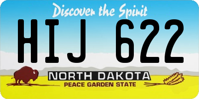 ND license plate HIJ622