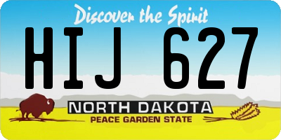 ND license plate HIJ627
