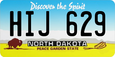 ND license plate HIJ629