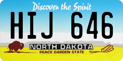 ND license plate HIJ646