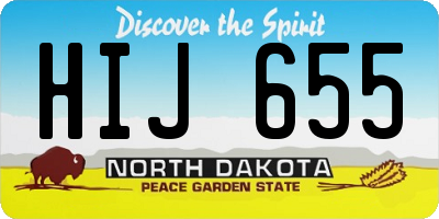 ND license plate HIJ655