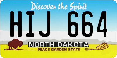 ND license plate HIJ664