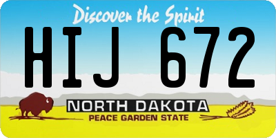 ND license plate HIJ672