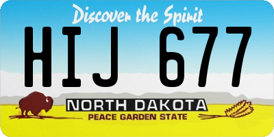 ND license plate HIJ677
