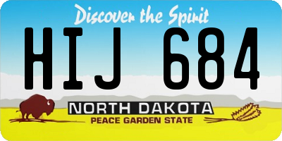 ND license plate HIJ684