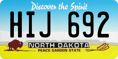 ND license plate HIJ692