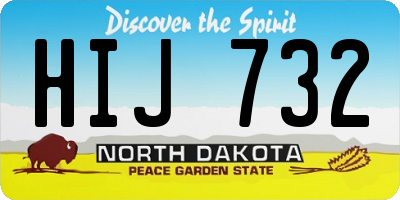 ND license plate HIJ732