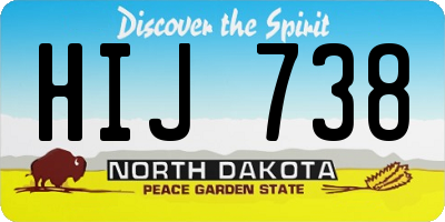 ND license plate HIJ738