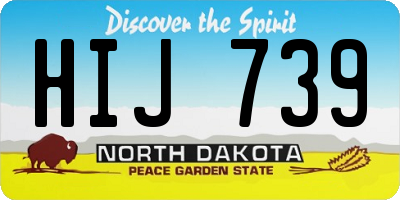 ND license plate HIJ739