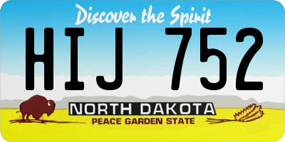 ND license plate HIJ752