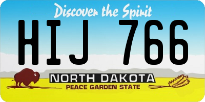 ND license plate HIJ766