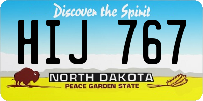 ND license plate HIJ767