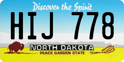 ND license plate HIJ778