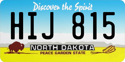 ND license plate HIJ815