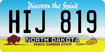 ND license plate HIJ819