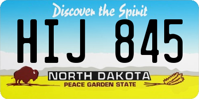 ND license plate HIJ845