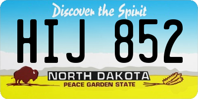 ND license plate HIJ852